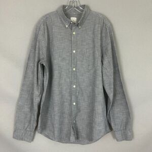 Gap Gray Button Down Shirt Mens Large Long Sleeve Casual Minimalist Classic
